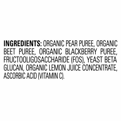 Happy Tot Super Bellies Stage 4 Immune+Digestive Support Blend Pears Beets Blackberries Pouch Perspective: left