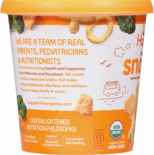 Happy Baby® Organics Organic Snackers™ Vegan Cheddar & Broccoli Baked Grain Snack Perspective: left