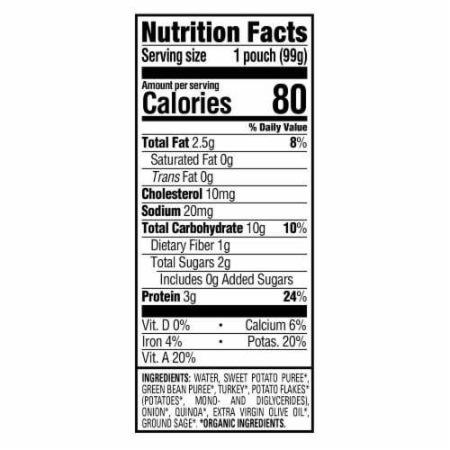 Happy Baby® Organics Savory Blends, Turkey, Vegetables & Quinoa Skillet Pouch Perspective: left