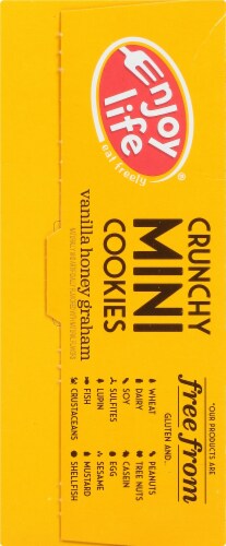 Enjoy Life Gluten-Free Crunchy Mini Vanilla Honey Graham Cookies 6 Count Perspective: left