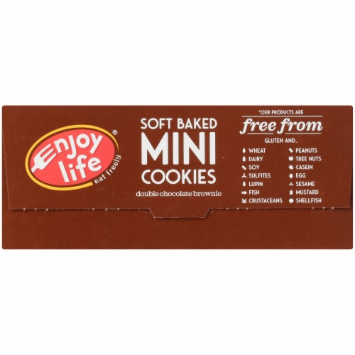 Enjoy Life Double Chocolate Brownie Soft Baked Mini Cookies Perspective: left