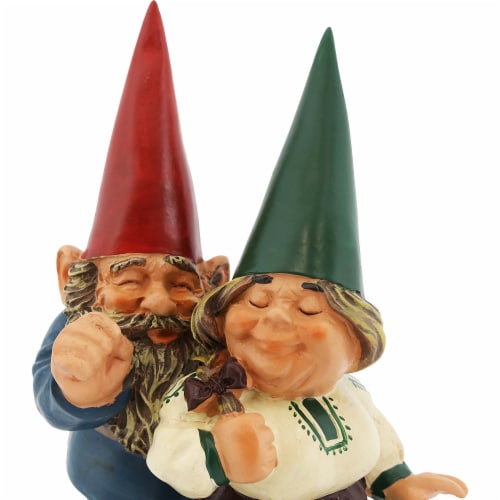 Sunnydaze Arnold and Sarah Gnome Statue - Outdoor Lawn and Garden Decor - 8" Perspective: left