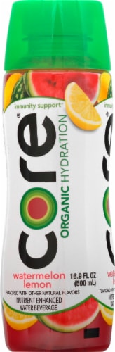 Core Organic Watermelon Lemon Enhanced Beverage Perspective: left
