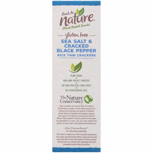 Back to Nature Sea Salt & Cracked Pepper Rice Thin Crackers Perspective: left