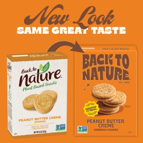 Back to Nature Peanut Butter Creme Sandwich Cookies Perspective: left