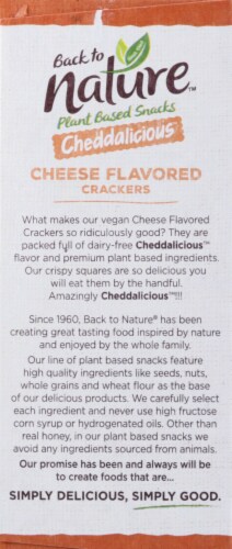 Back to Nature Cheddalicious Cheese Flavored Crackers Perspective: left