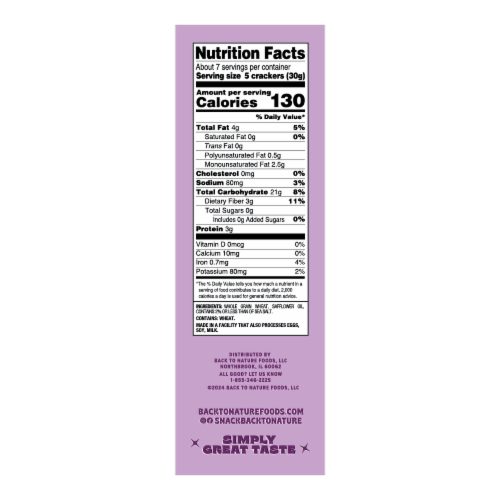 Back to Nature® Harvest Whole Wheat Crackers Perspective: left