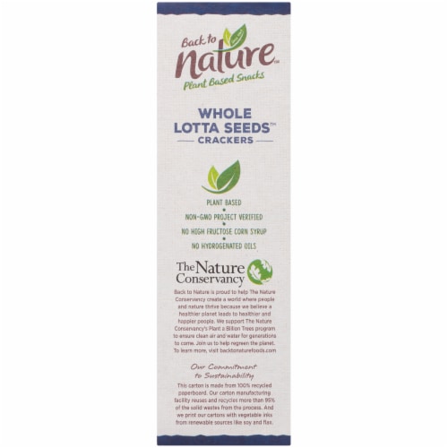 Back to Nature Pea Protein Whole Lotta Seeds Crackers Perspective: left