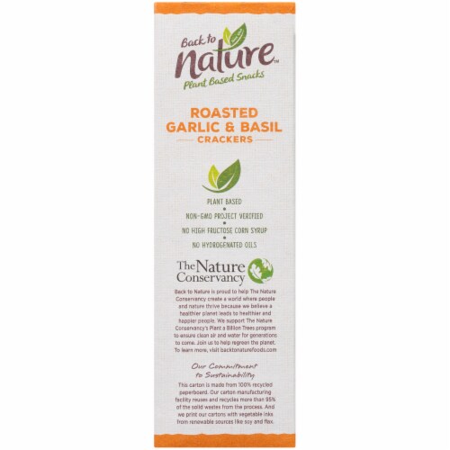 Back to Nature Roasted Garlic & Basil Crackers Perspective: left
