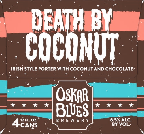 Oskar Blues Brewery Death By Coconut Irish Style Porter Perspective: left