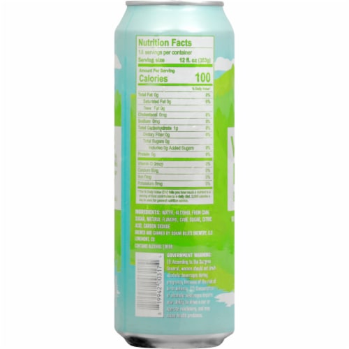 Oskar Blues Brewery Wild Basin Classic Lime Boozy Sparkling Water Hard Seltzer Perspective: left