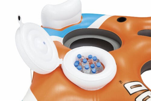 Bestway Hydro-Force Rapid Rider 4 Person Inflatable River Tube Lounger, Orange Perspective: left