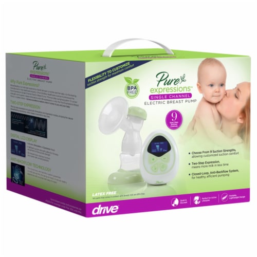 Drive Medical rtlbp1000 Pure Expressions Single Channel Electric Breast Pump Perspective: left