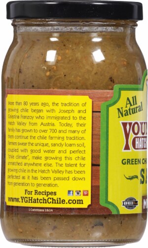 Young Guns Hatch Valley Green Chile Tomatillo Medium Salsa Perspective: left