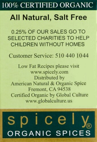 Spicely® Organics Tandoori Masala Seasoning Perspective: left