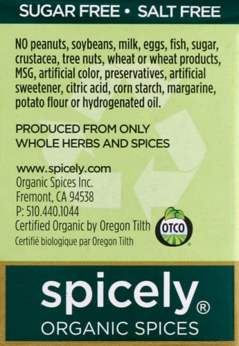 Spicely Organics Steak Seasoning Perspective: left