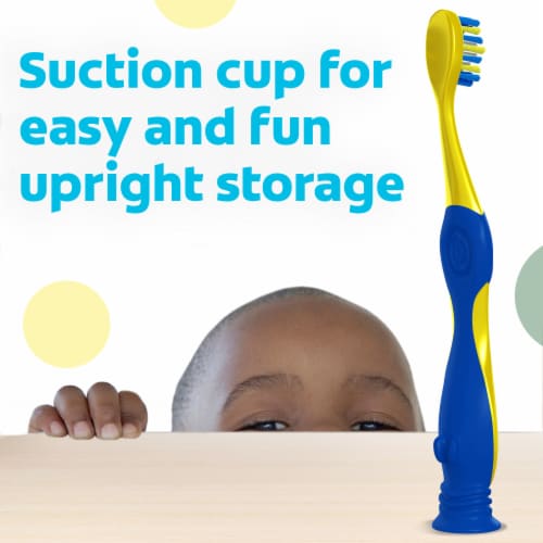 Colgate Bluey Toothbrushes for Kids with Extra Soft Bristles and Suction Cup Perspective: left
