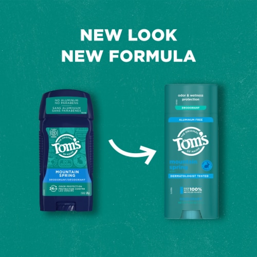 Tom’s of Maine Mountain Spring Natural Deodorant Aluminum Free Clear Application Perspective: left