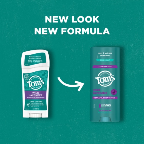 Tom’s of Maine Wild Lavender Natural Deodorant Aluminum Free Clear Application Perspective: left