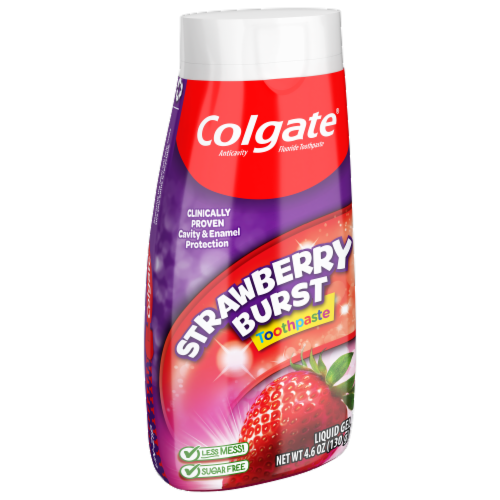 Colgate Liquid Gel Strawberry Burst Toothpaste Perspective: left
