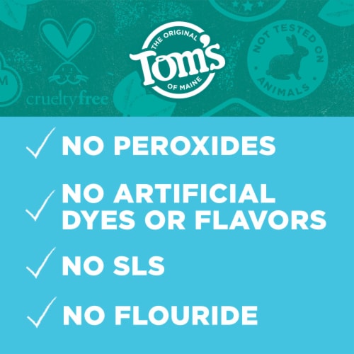 Tom’s of Maine Whiten Plus Coconut Oil Fluoride Free Toothpaste with Gentle Mint Flavor Perspective: left