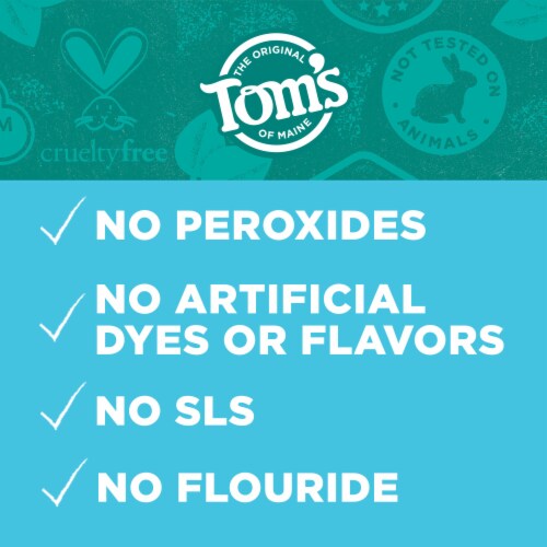 Tom’s of Maine Whiten Plus Coconut Oil Fluoride Free Toothpaste with Gentle Mint Flavor Perspective: left