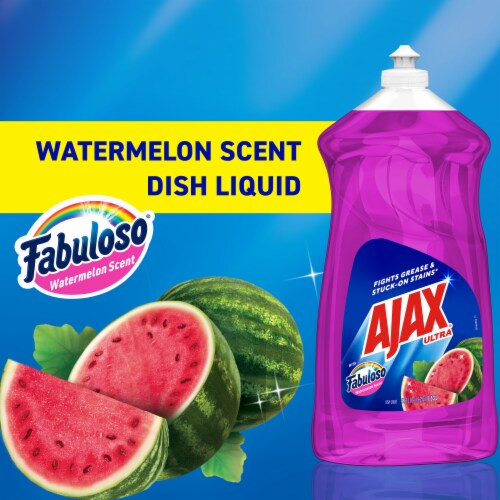 Ajax Ultra Liquid Dish Soap with Fabuloso Watermelon Scent Perspective: left