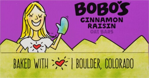 Bobo's® All Natural Cinnamon Raisin Oat Bars Perspective: left