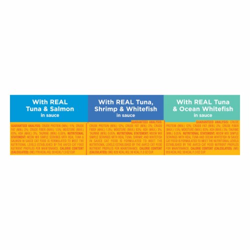 Meow Mix Simple Servings Seafood Variety Pack Wet Cat Food, 24 Cups Perspective: left