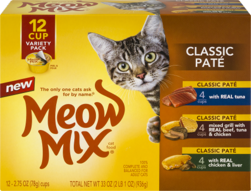 Meow Mix® Classic Pate Wet Cat Food Variety Pack Perspective: left