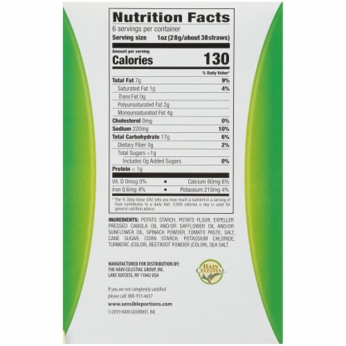 Sensible Portions Sea Salt Garden Veggie Straws 6 Count Perspective: left