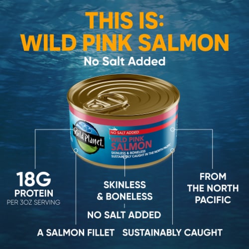 Wild Planet Wild Pink No Salt Added Salmon Perspective: left