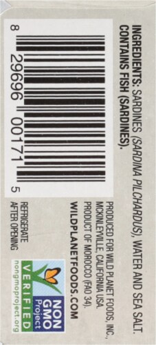 Wild Planet® Skinless Boneless Wild Sardine Fillets in Water Perspective: left