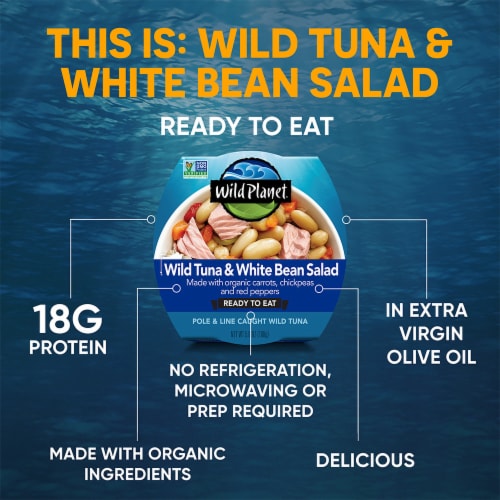 Wild Planet Ready to Eat Tuna White Bean Salad Bowl Perspective: left