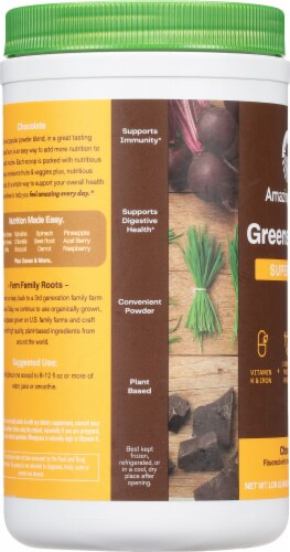 Amazing Grass® Green SuperFood® Drink Powder Cacao Chocolate Infusion Perspective: left