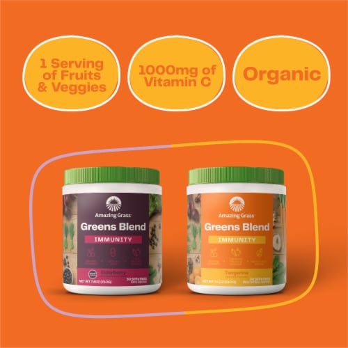 Amazing Grass® Greens Blend Tangerine Flavor Immunity Powder Perspective: left