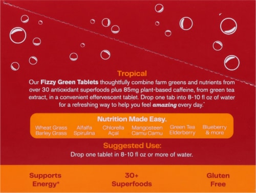 Amazing Grass Green Superfood Energy Tropical Effervescent Greens Perspective: left