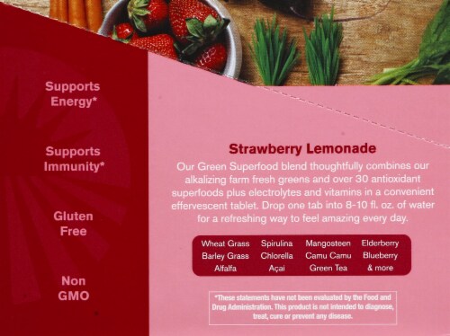 Amazing Grass® Green Superfood Hydrate Strawberry Lemonade Effervescent Greens Perspective: left