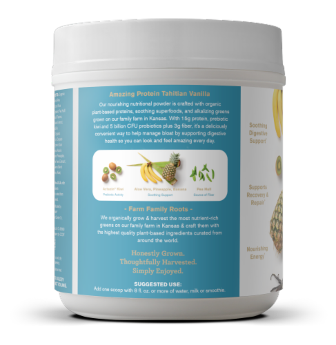Amazing Grass Amazing Protein Digest Tahitian Vanilla Flavor Protein Powder Perspective: left
