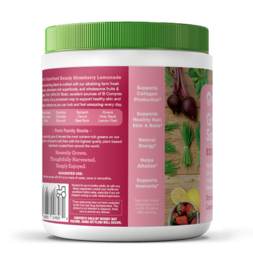 Amazing Grass® Beauty Strawberry Lemonade Green Superfood Dietary Supplement Powder Perspective: left