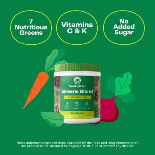 Amazing Grass® Greens Blend Superfood Original Whole Food Dietary Supplement Powder Perspective: left