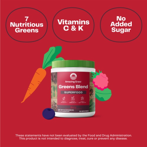 Amazing Grass® Greens Blend Berry Superfood Powder Perspective: left