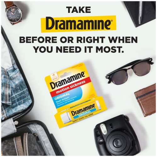 Dramamine Original Formula Motion Sickness Relief Tablets Perspective: left