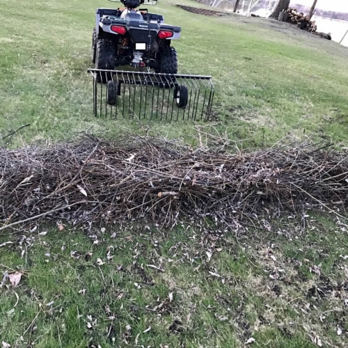 Yard Tuff 60 Pine Straw ATV Tow Behind Steel Landscape Rake w/ Wheels ...