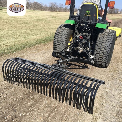 Field Tuff 60 Inch 3 Point Landscape Yard Rake Attachment for