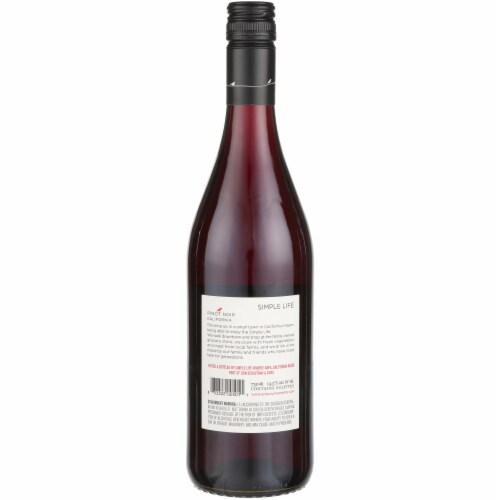 Simple Life Pinot Noir California Red Wine Perspective: left