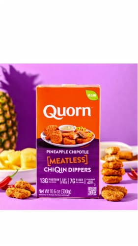 Quorn® Vegan Pineapple Chipotle Meatless ChiQin Dippers Perspective: left
