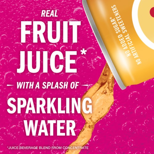 IZZE No Sugar Added Peach Sparkling Juice Beverage Blend Perspective: left