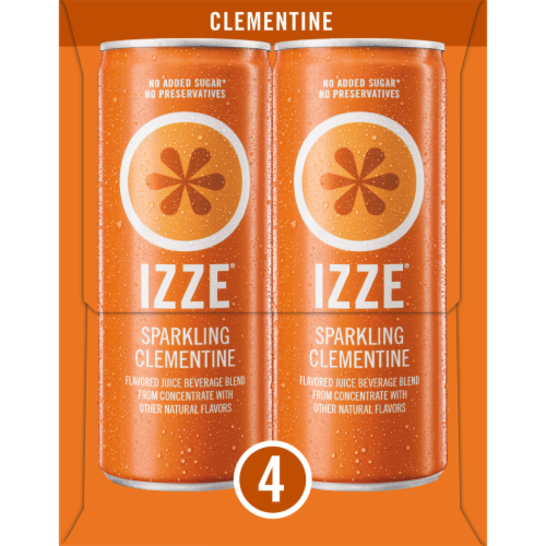 Izze® Sparkling Juice Beverage Clementine Flavored Juice Drink Perspective: left