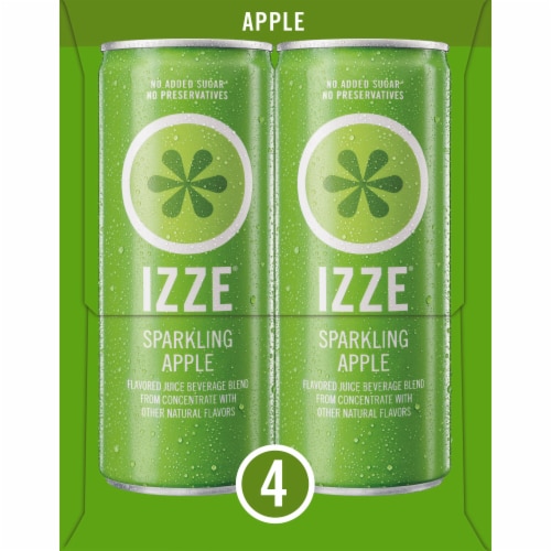 IZZE Sparkling Juice Beverage Apple Flavored Juice Drink Perspective: left